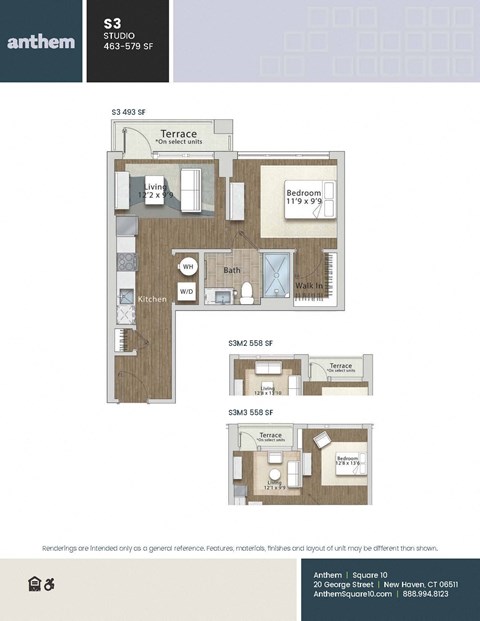 a floor plan of a unit with a bedroom and a living room